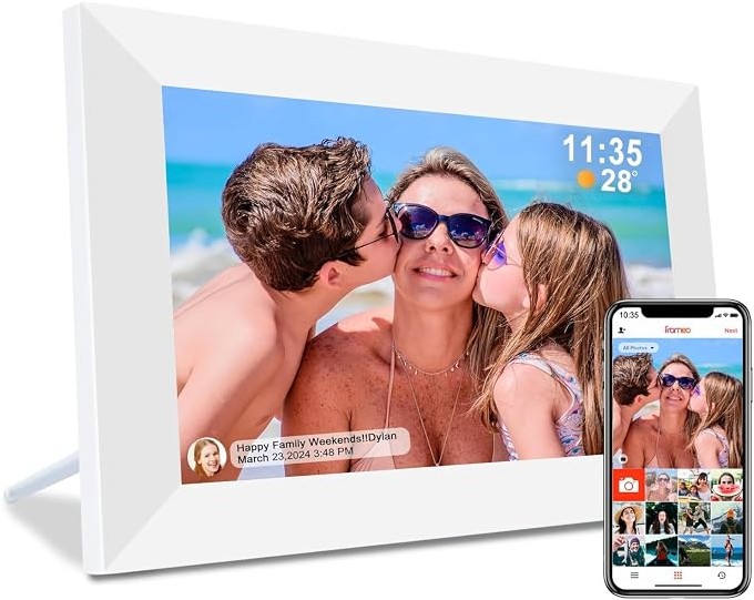 Digital Picture Frame Frameo 10.1 Inch Smart Wifi Digital Photo Frame-White